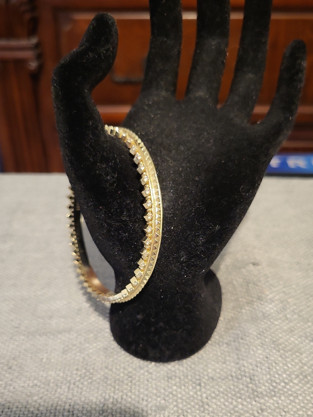 Kendra Scott "Mary Caroline" Crown Crystal-Accented Bangle Bracelet - Picture 2 of 5
